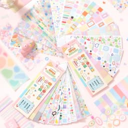 Journal GO 30pcs Cute Basic Colorful Stickers for Planner Diary Card Making Scrapbooking Journaling diy Stationery Decals