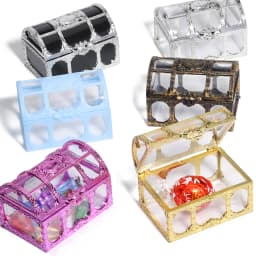 1pcs Mini Gold/Silver Transparent Jewelry Storage Box Plastics Box Wedding Gifts Packaging Box Jewelry Keepsake Treasure Chest