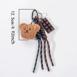 Y2K Braided Rope Bag Pendant High-grade Cute Plush Bear Keychain Pendant Fashion Bag Accessories for Women