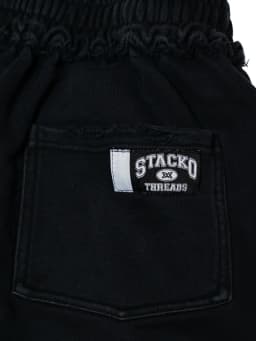 Y2K Pilot Sweatshorts Black Crest Graphic Woven Label 3/4 Length Shorts American Vintage Casual Terry Unisex Baggy Longshorts