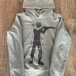 Y2k Grey Hip-Hop Pattern Printed Hooded Pullover Men And Women New Fashion Trend Retro Personality Loose Oversize Streetwear