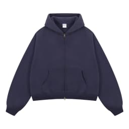 ZODF Trendy 2025 Winter Man Solid Fleece Boxy Hoodies Unisex 350gsm Double Head Zipper Hooded Sweatshirts Coat HY1122