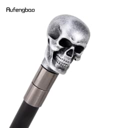 Silver Resin Skull Walking Cane Fashion Decorative Stick Elegant Cosplay Cane Knob Crosier 94cm Performance Stage Cane