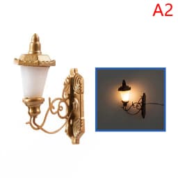 1:87 Scale Model Warm White LED Street Lamp Posts, Dollhouse Ceiling Decor; Miniature Wall Lighting