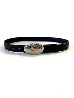 New stylish niche-design minimalist oval leather buckle a sophisticated commuter belt that pairs perfectly with jeans