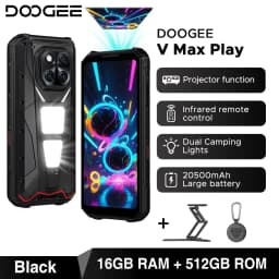 Global Version DOOGEE V Max Play 5G Projector Rugged Phone 6.78" 20500mAh Battery Dual Camping lights Dimensity 7300 NFC Phone