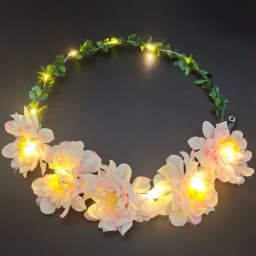Elegant Simulation Rose Flower Wreath Headband Luminous Tiara Flower Crowns LED Light Garland Glowing Wreath Wedding