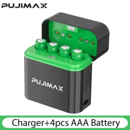 PUJIMAX 1.5V AAA 1100mWh Rechargeable Lithium-ion Battery With Smart Battery Charger SET Batteries Individually Available