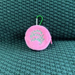 Pink Polka Dot Cute Plush Portable Wallet Mini Coin Purse Earphone Cable Organiser Coin Pouch Cake-Shaped Storage Bag