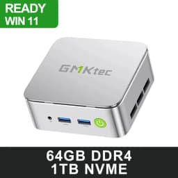 GMKtec G10 Mini PC AMD Ryzen 5 3500U DDR4 RAM 64GB Support Dual M.2 NVMe SSD 16TB Triple Display 8K HDMI DP Type-C WiFi5 BT5.0