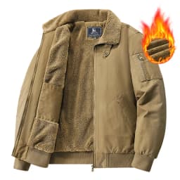 Mens New Thickened Fleece Lined Cotton Padded Jacket Winter Warm Coat For Middle Aged Elderly Men Casual Daily Thermal Male