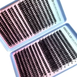 HBZGTLAD 32rows Fluffy Thick Eyelash Clusters Wispy Individual Lashes 30D-100D Mix Eyelash Extensions False Eyelashes