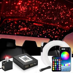 14W Split Starlight Headliner Kit, Fiber Optic RGBW Star Lights for Car Roof Ceiling with 1/2/4 Light Heads, APP/Remote Control, Static 10 Colors