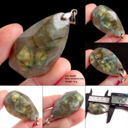 Stone Craft Natural Labradorite Raw Stone Polishing Geometric Shape Crystal Labradorite Pendent Exquisite Natural Training Stone