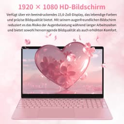 15.6" Pink Laptop, Intel N95, 32Gb Ddr4 Ram, 1Tb Ssd, Windows 11 Pro, Notebook Pc, Ips 1920X1080, Dual Band Wifi, Bluetooth 5.0, Portable Computer for Office & Study