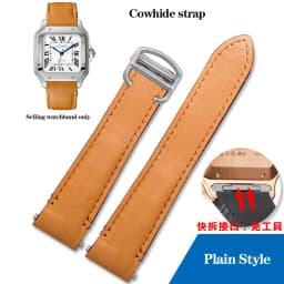 19mm 21mm Quick Release Leather Strap for Cartier Santos Classic Style WSSA0009 WSSA0010 WSSA0018 New SANTOS Watch Band Chain