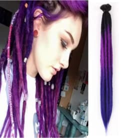 24 Inch Synthetic Dreadlock Hair Extensions 5 Strands/Lot Hippie Dreads Colorful DreadLoc Reggae Style Crochet Braids