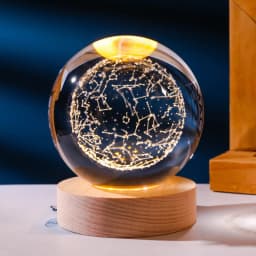 3D Crystal Lights Lamp Glowing Planetary Galaxy Night Light Crystal Ball Night Lights Bedside Light Home Decor Christmas Gift