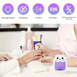 LULAA Mini UV LED Lamp Cute Cat Shape Fast Drying Portable Nail Light Home Salon Gel Dryer Curing Lamp for Nail Artists DIY