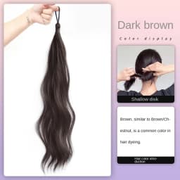 Solid Color Lady Synthetic Fiber Winding Ball Hair Ring Wig Bud Hair Bun Natural Fluffy Hair Volume Low Tie Fluffy Wig Hair Bag