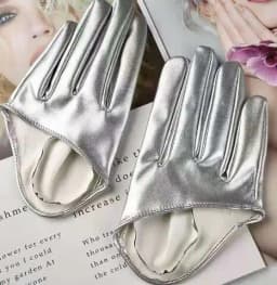 Men Women's Short Design PU Leather Half Palm Motorcycle Gloves Male Female Performance Dancing Gloves R982