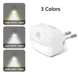 Motion Sensor Light LED EU/US Plug Type C Rechargeable Wireless Night Light For Bedroom Staircase Hallway Indoor Lighting Closet