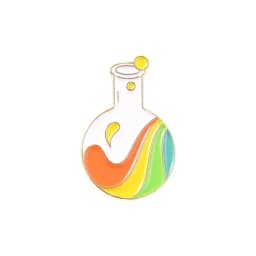 Science Chemistry Beaker Element Brooch Enamel Pin Molecular DNA Structure Equation Brooch Lapel Badge Cartoon Jewelry Accessory