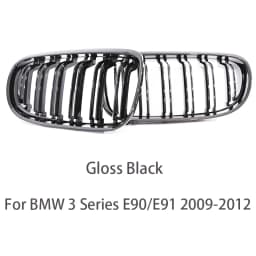 Carbon Fiber Print Grille Kidney Grill For BMW 3 Series E90 E91 LCI 2009-2012 LCI Gloss Black M Color Chrome Silver Double Slat