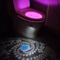 F16 Motion Sensor Toilet Night Light – Rechargeable, Multi‑Color, Auto On/Off, Waterproof, Easy Hang Design for Bathroom