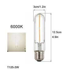 100-240V 6000K LED Filament Light Bulb 110V 120V 6500K Tubular Edison Bulbs T10 T185 T225 T30 T300 Long Tube 4W 6W 8W LED Bulb