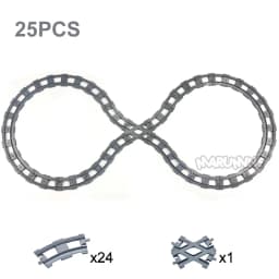 Marumine MOC Block Train Straight Curved Track Crossover Parts Railway Switch Big Size Building Bricks City View Accessories