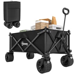 Folding Garden Trolley Collapsible Camping Trolley Steel with Folding Board