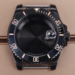 PVD Black NH35 40mm Men's Watch Case Sapphire For SUB Seiko NH35 NH36 NH38 NH34 Miyota 8215 ETA 2824 Movement Yacht-Master 20ATM
