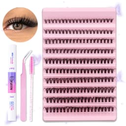 Individual Lash Extensions Kit Wispy Eyelash Clusters Mix Styles Thick D Curl Lashes Clusters DIY Use Reuseable