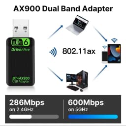 KEBIDUMEI WiFi 6 AX900 WiFi USB Adapter Bluetooth 5.4 Wireless Network Card 2.4G 5GHz Wi-Fi Receive USB For PC Laptop Win10 11