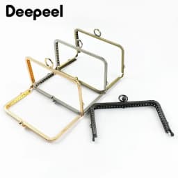 2/5Pcs Deepeel 11/12/13cm Embossed Metal Bag Handles Square Purse Frame Kiss Clasp wallet Brackets DIY Handmade Accessories