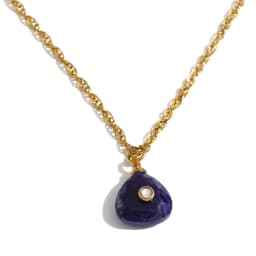 Yhpup New Arrivals Natural Stone Rectangle Triangle Necklace Pendant Exclusive