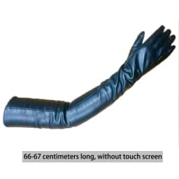 Women's Long Sheepskin Gloves with Touch Screen Leather Super Long Arm Sleeves Fashionable Warm Cashmere for Autumn Winter