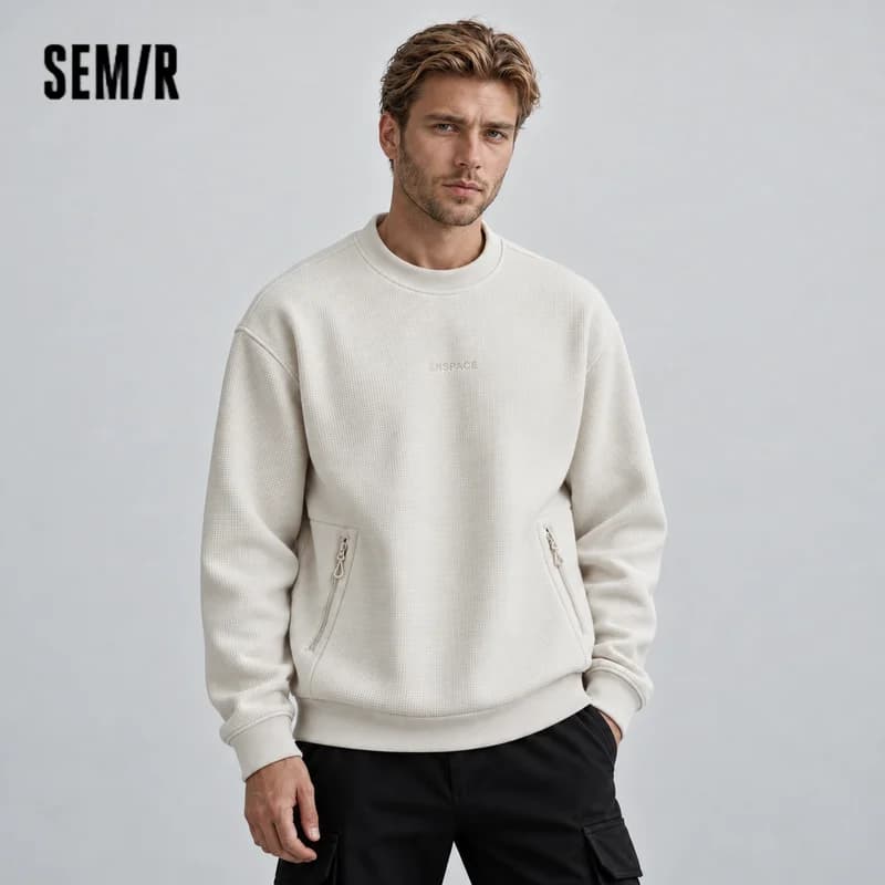 Semir Men Sweatshirt Warm Insulation 2026 Winter Everyday Wear Soft Comfort Casual Style Clean Silhouette Daily Wardrobe