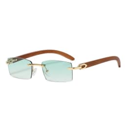 Hiking Camping New Sqaure Brand Anti Light Glasses Men Women Wood Frames Rimless Eyeglasses Fashion Eyewear UV400