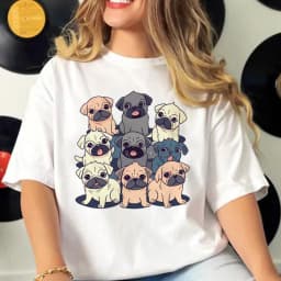 Pug T-shirts Women Comfortable Pattern Printed Design Tshirt Girl 2000s Clothing
