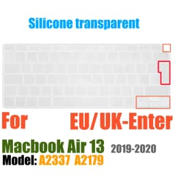 Keyboard Cover For MacBook Air 13 inch 2022 2021 2020 Release A2337 M1 A2179 with Touch ID Waterproof Protective Silicone Skin