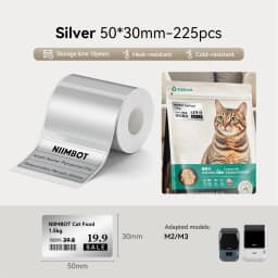 NIIMBOT M2 M3 Carbon Ribbon Laser Silver Matte Silver Thermal Transfer Sticker Outdoor Waterproof Network Organizer Tag