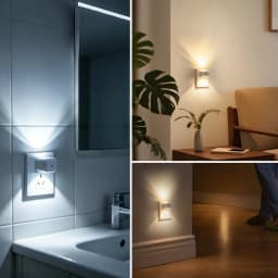 Dusk to Dawn EU US Plug LED Night Light Auto On Off Light Sensor Plug in Night Lamp for Bedroom Bathroom Hallway Kitchen Stairs