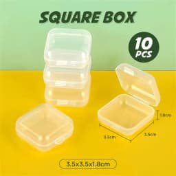 10Pcs/Set Storage Box Transparent Square Plastic Boxes Earrings Jewelry Packaging Storage Dustproof Box DIY Jewelry Organizer