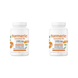 Turmeric Curcumin 95% Capsules Ease Joint Stiffness Soreness, Elevate Antioxidant Levels Black Pepper Ginger 120 Veggie Count