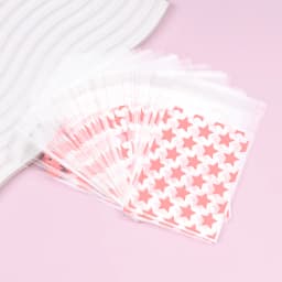 50pcs OPP Star Printed Packaging Bags Self-Adhesive Bags Jewelry Crafts Packaging Bags Transparent Packaging Ziplock Bags