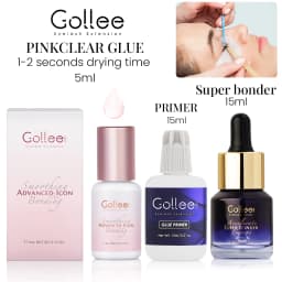 Gollee 0.5-1s Dry Eyelashes Extension Glue 15ml Eyelash Cleansing Primer Lasting Professional Lash Extension Primer Super Bonder