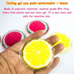 Fruit-Themed Reusable Gel Eye Mask – Hot & Cold Compress Pads for Eye Relaxation, Cooling & Warming Relief (Watermelon/Cucumber)