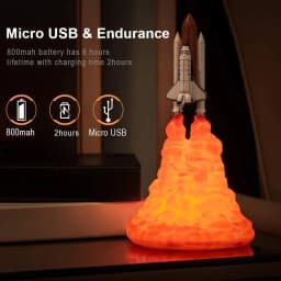 USB Rechargeable Space Shuttle Rocket LED Table Lamp 3D Print Night Lamp Ambient Light Room Bedside Desktop Decor Children Gift